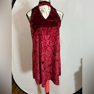 Altar’d State Velvet Red Sleeveless Dress